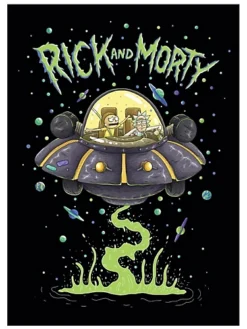 Rick And Morty Spaceship Fleece Blanket