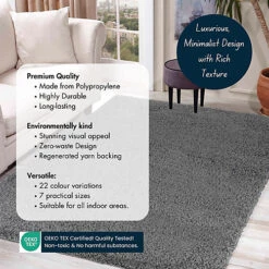 Serdim Rugs Plain Living Room Shaggy Area Rugs Dark Grey 160x230 Cm -DIY serdim rugs plain living room shaggy area rugs dark grey 160x230 cm5056095210430 03c MP