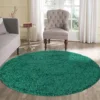 Serdim Rugs Plain Living Room Shaggy Area Rugs Emerald Round 120x120 Cm -DIY serdim rugs plain living room shaggy area rugs emerald round 120x120 cm5056095229128 01c MP