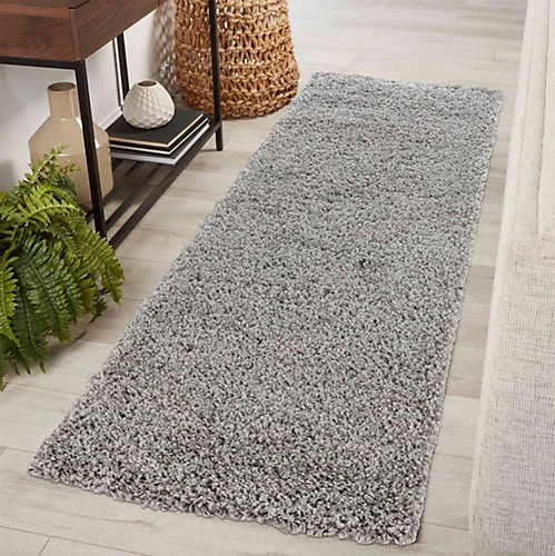 Serdim Rugs Plain Living Room Shaggy Area Rugs Grey Runner 60x220 Cm 3 Serdim Rugs Plain Living Room Shaggy Area Rugs Grey Runner 60x220 Cm