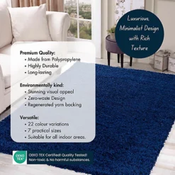 Serdim Rugs Plain Living Room Shaggy Area Rugs Navy 120x170 Cm -DIY serdim rugs plain living room shaggy area rugs navy 120x170 cm5056095222945 03c MP