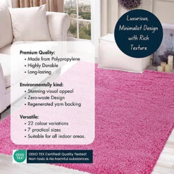 Serdim Rugs Plain Living Room Shaggy Area Rugs Pink 120x170 Cm -DIY serdim rugs plain living room shaggy area rugs pink 120x170 cm5056095201247 03c MP