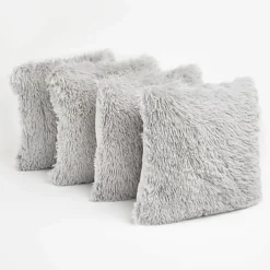 Sienna Set Of 4 Fluffy Shaggy Filled Cushion With Cover Square -DIY set of 4 fluffy shaggy filled cushion with cover square5027434174492 03c MP
