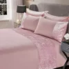Sienna Crushed Velvet Panel Duvet Cover With Pillow Case Set - Blush, King -DIY sienna crushed velvet panel duvet cover with pillow case set blush king5027434131266 01c MP
