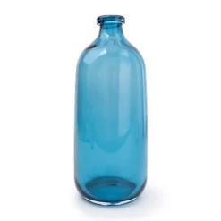 Small Plain Glass Blue Vase, 30.5cm