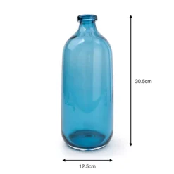 Small Plain Glass Blue Vase, 30.5cm -DIY small plain glass blue vase 30 5cm5010795690398 01t bq