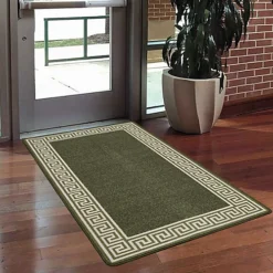 Smart Living Heavy Duty Machine Washable Runner For Hallway, Kitchen Non Slip Floor Mats, Door Mat 67cm X 220cm - Green Cream -DIY smart living heavy duty machine washable runner for hallway kitchen non slip floor mats door mat 67cm x 220cm green cream8680318933492 03c MP