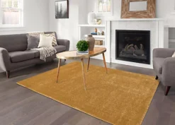 Smart Living Shaggy Soft Area Rug, Fluffy Living Room Carpet, Kitchen Floor, Bedroom Ultra Soft Rugs 200cm X 290cm - Gold