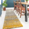 Super Soft Yellow Grey Mottled Striped Shaggy Runner Rug 60x240cm -DIY super soft yellow grey mottled striped shaggy runner rug 60x240cm5059815534243 01c MP