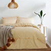 The Linen Yard Holbury Double Duvet Cover Set, Cotton, Ochre -DIY the linen yard holbury double duvet cover set cotton ochre5025532335012 01c MP