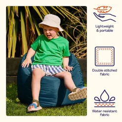 Veeva Kids Classic Bean Bag Chair Teal Green Childrens Bean Bags -DIY veeva kids classic bean bag chair teal green childrens bean bags5060760896379 04c MP