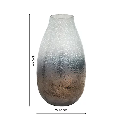 Verre Snowdrop Atlantic Blue Frosted Vase H25Cm W32Cm 3 Verre Snowdrop Atlantic Blue Frosted Vase H25Cm W32Cm