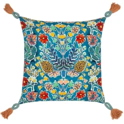 Wylder Adeline Square Floral Tasselled Polyester Filled Cushion