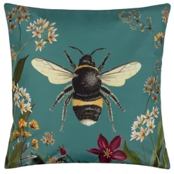 Wylder Nature Midnight Garden Bee UV & Water Resistant Outdoor Polyester Filled Cushion