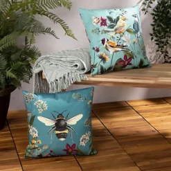Wylder Nature Midnight Garden Bee UV & Water Resistant Outdoor Polyester Filled Cushion -DIY wylder nature midnight garden bee uv water resistant outdoor polyester filled cushion5025532745545 04c MP